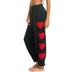 Aviator Nation Heart Stitch 4 Sweatpants In Charcoal